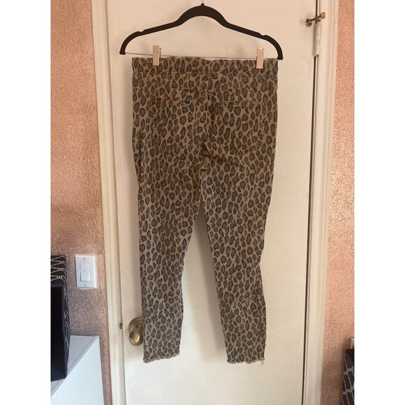Leopard Print Distressed Jogger Jeans With Drawstring Waist & Raw Hem By YMI - Picture 5 of 7